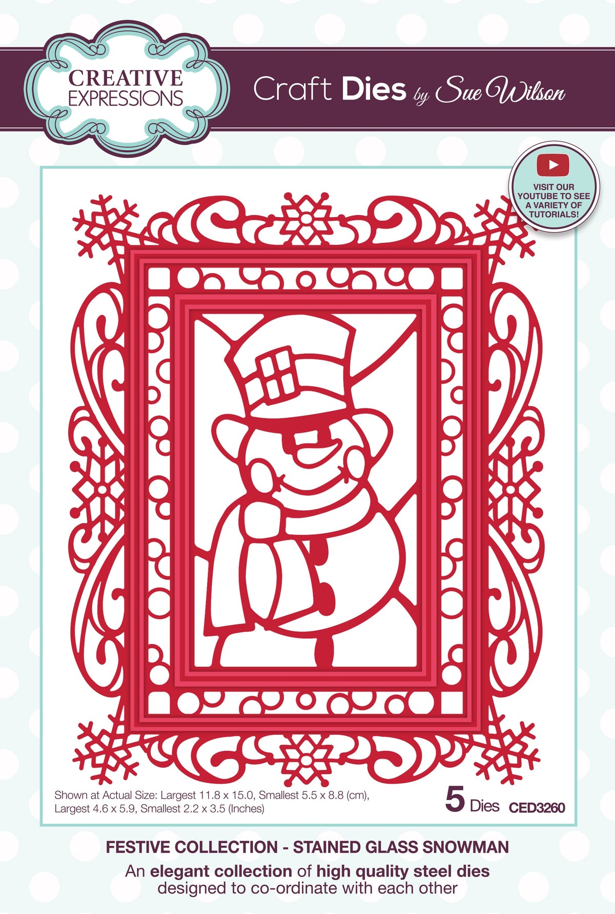 Stained Glass Snowman - Craft Die