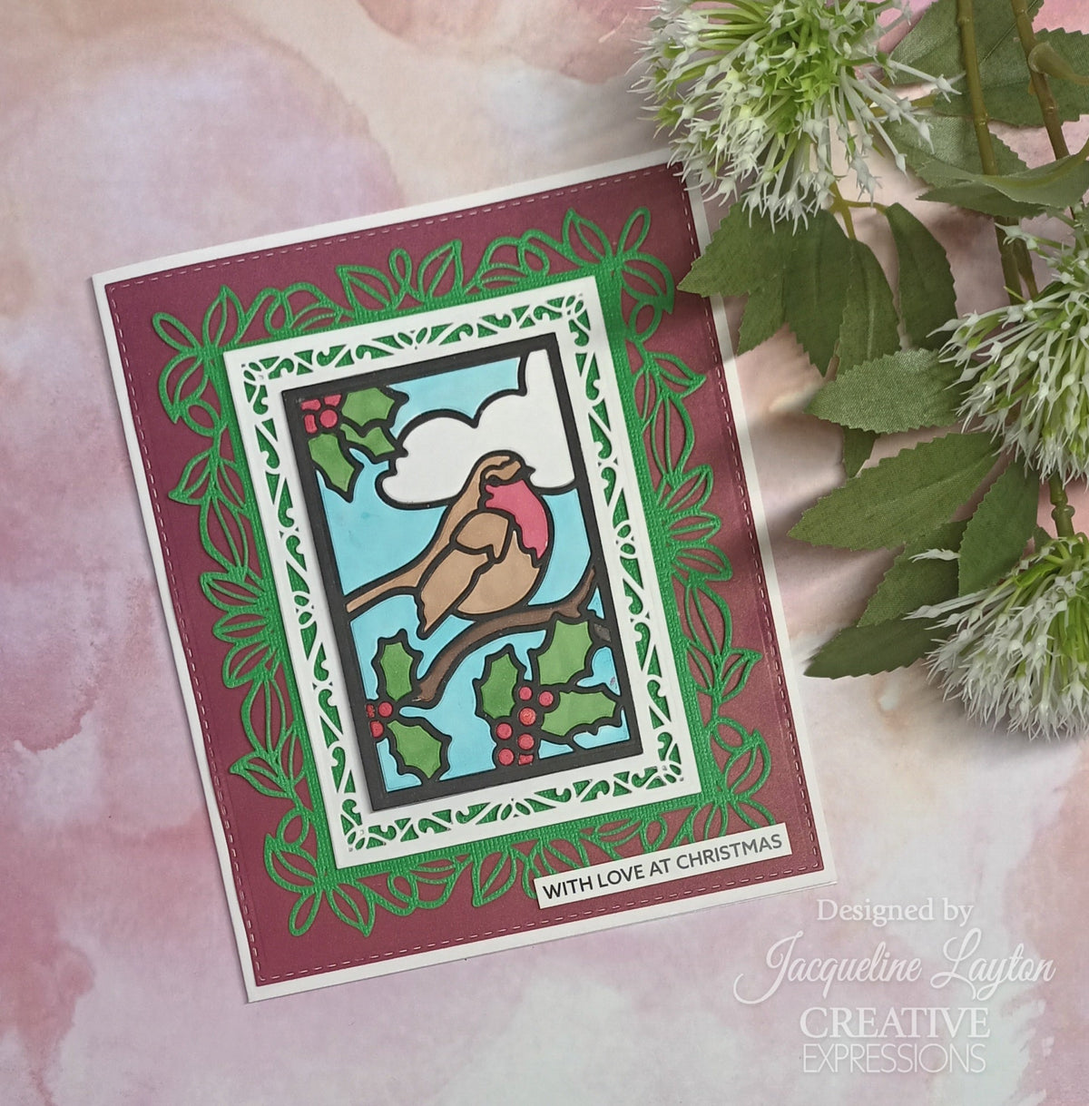 Stained Glass Christmas Songbird - Craft Die