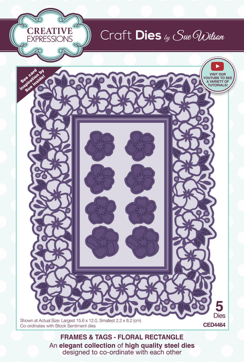 Frames & Tags Floral Rectangle - Craft Die