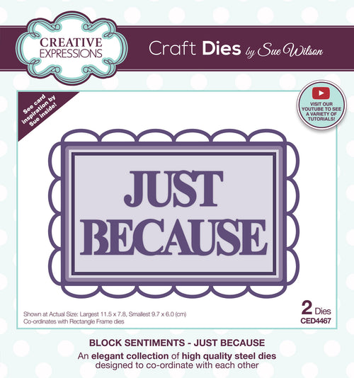 Block Sentiments Just Because - Craft Die