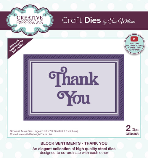 Block Sentiments Thank You - Craft Die