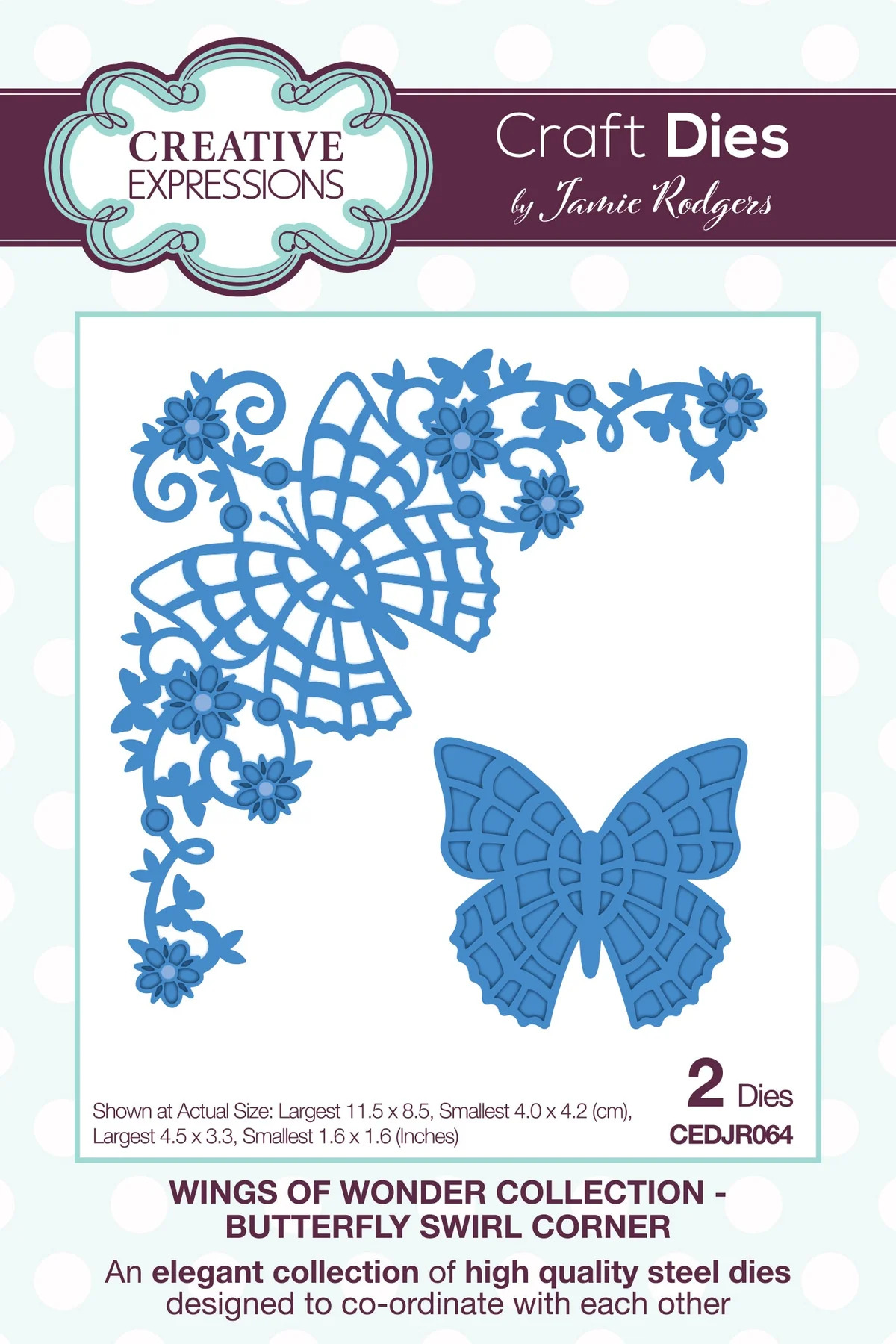 Butterfly Swirl Corner  - Craft Die
