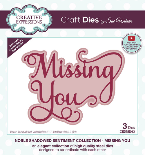 Noble Shadowed Sentiment - Missing You - Craft Die