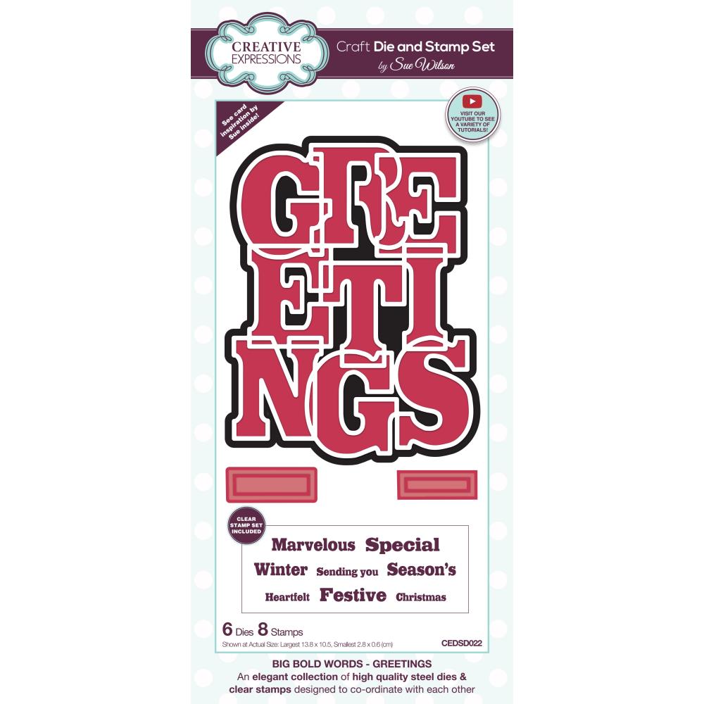 Big Bold Words - Greetings - Stamp and Die Set
