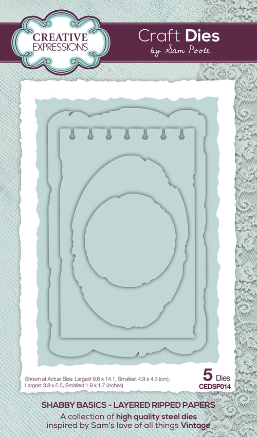 Shabby Basics Layered Ripped Papers - Craft Die