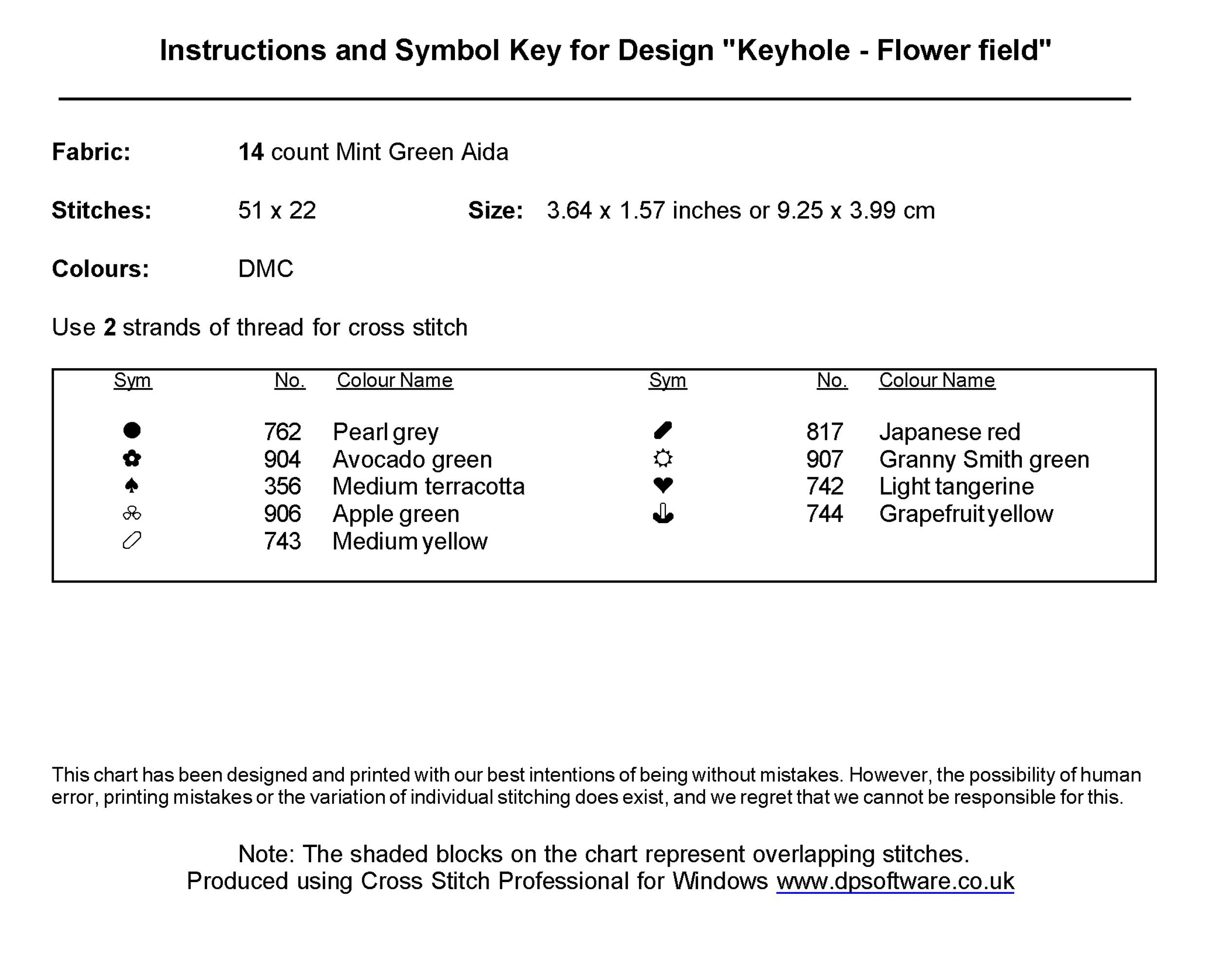 Keyhole Flower Field - Cross Stitch Pattern