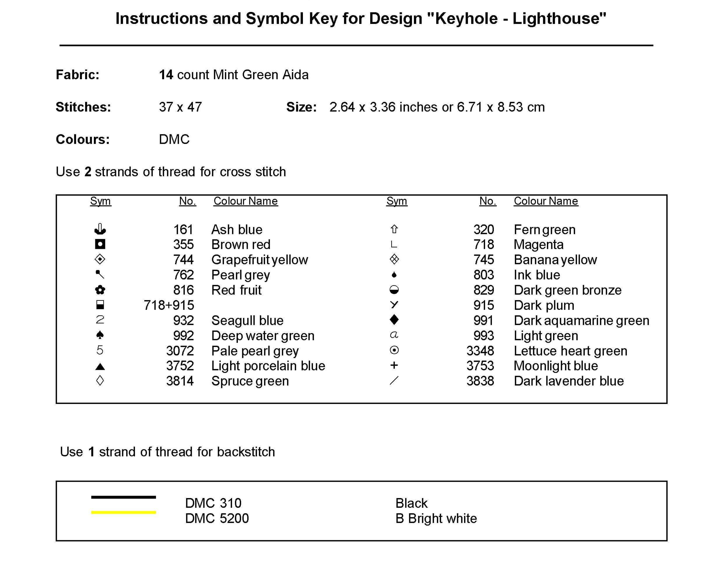 Keyhole Lighthouse - Cross Stitch Pattern