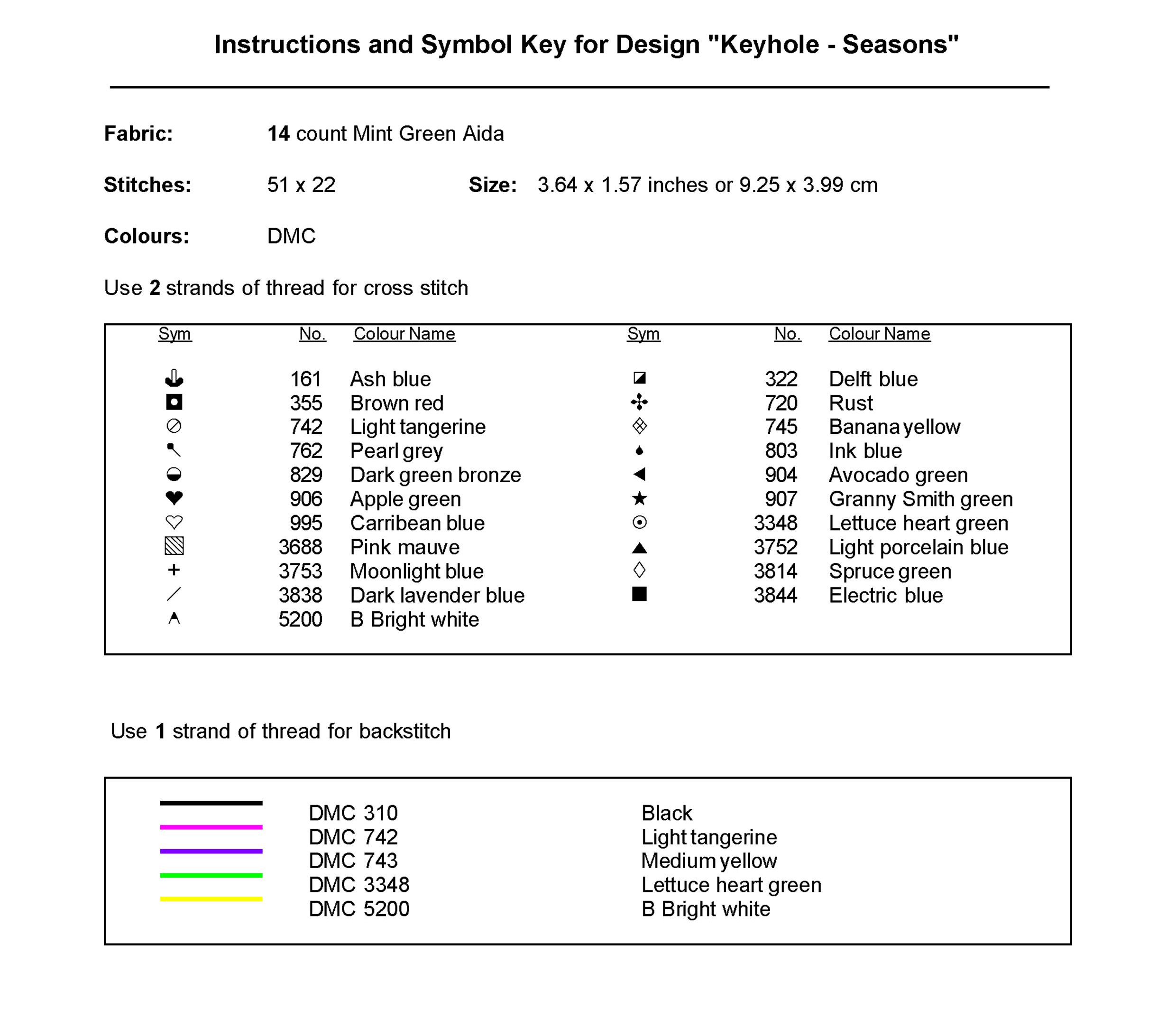 Keyhole Seasons - Cross Stitch Pattern