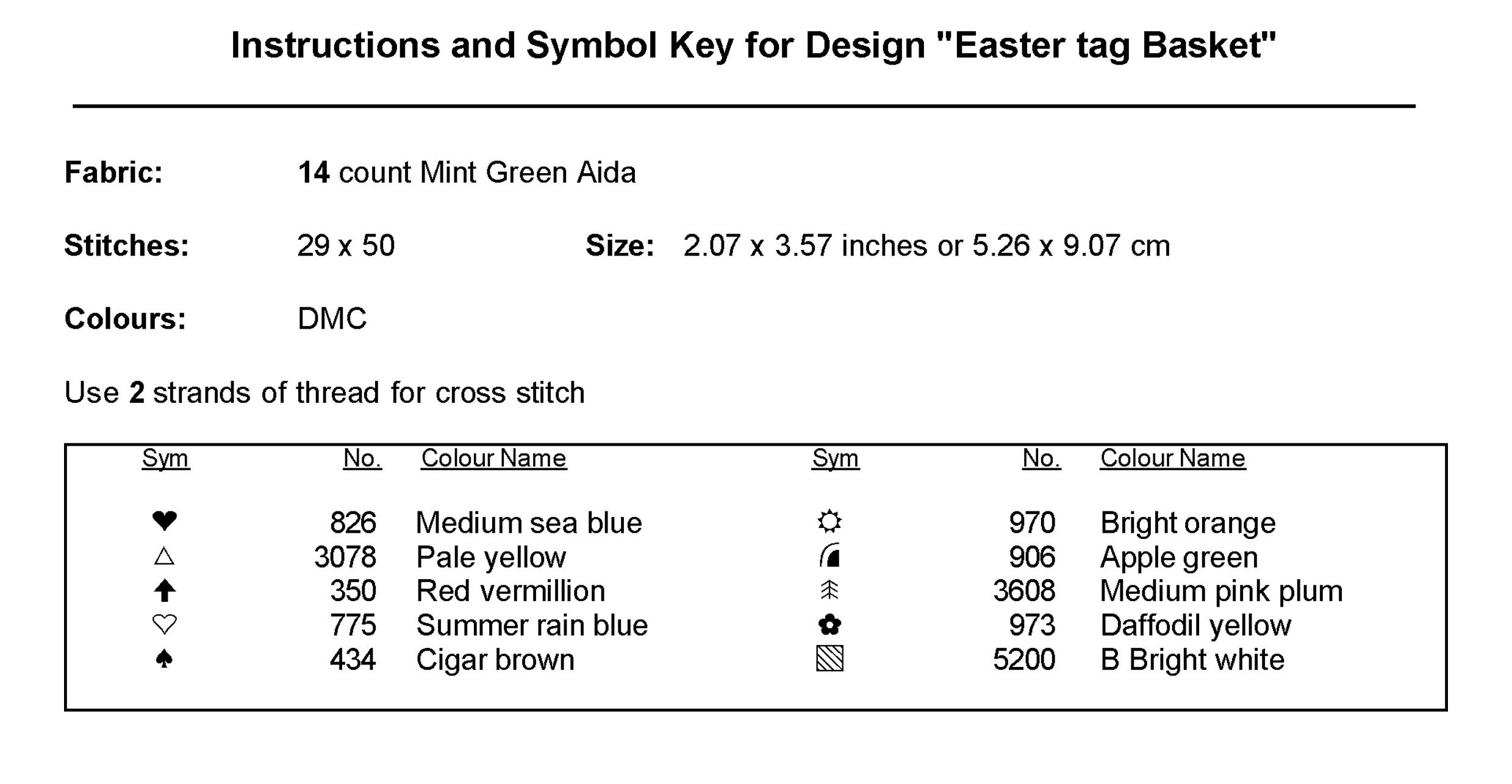Easter Tag Basket - Cross Stitch Pattern