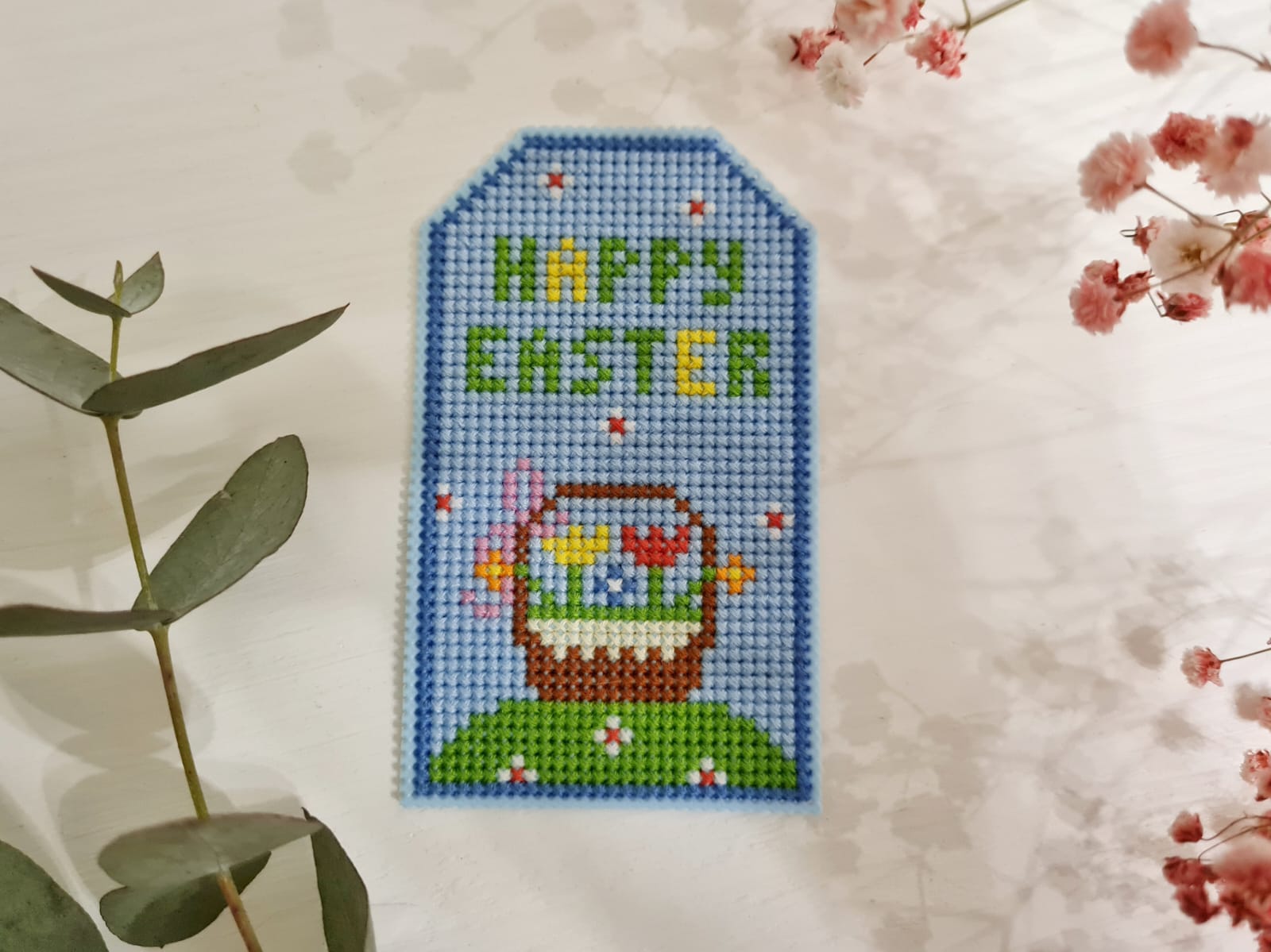 Easter Tag Basket - Cross Stitch Pattern