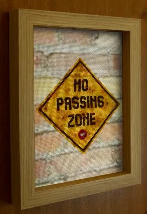 No Passing Zone - Cross Stitch Pattern
