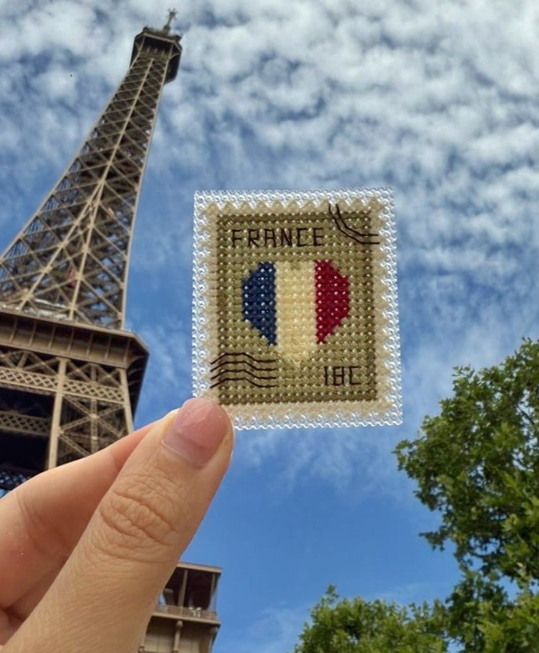 France Postage Stamp - Cross Stitch Pattern