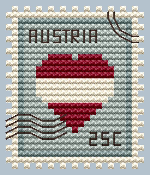 Austria Postage Stamp - Cross Stitch Pattern