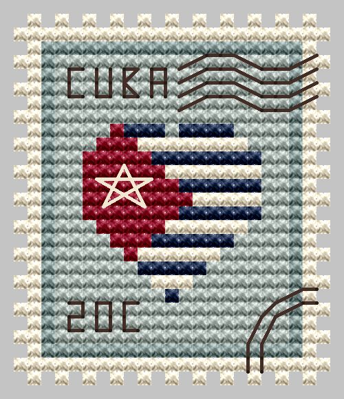 Cuba Postage Stamp - Cross Stitch Pattern