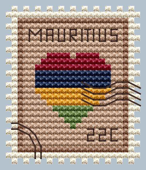 Mauritius Postage Stamp - Cross Stitch Pattern