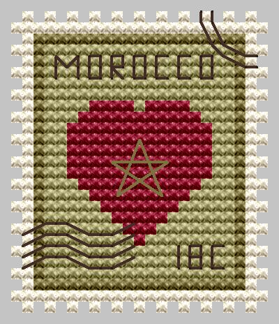 Morocco Postage Stamp - Cross Stitch Pattern
