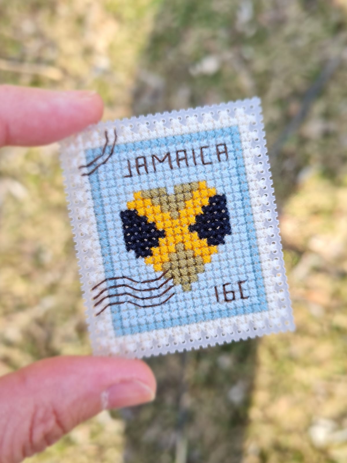 Jamaica Postage Stamp  - Cross Stitch Pattern