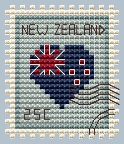 New Zealand Postage Stamp - Cross Stitch Pattern