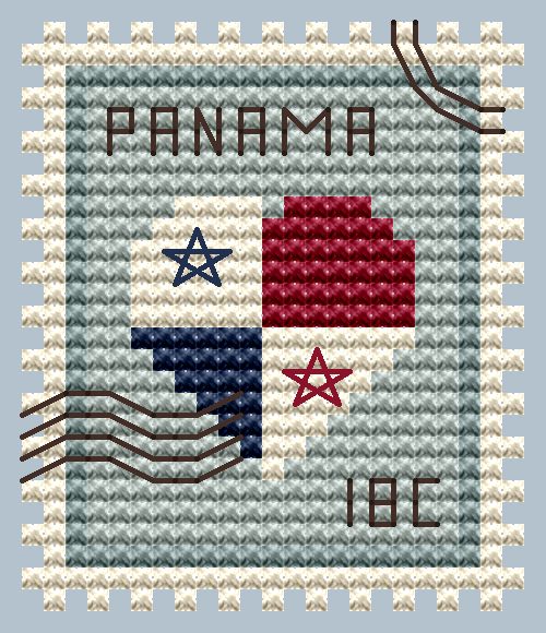 Panama Postage Stamp - Cross Stitch Pattern