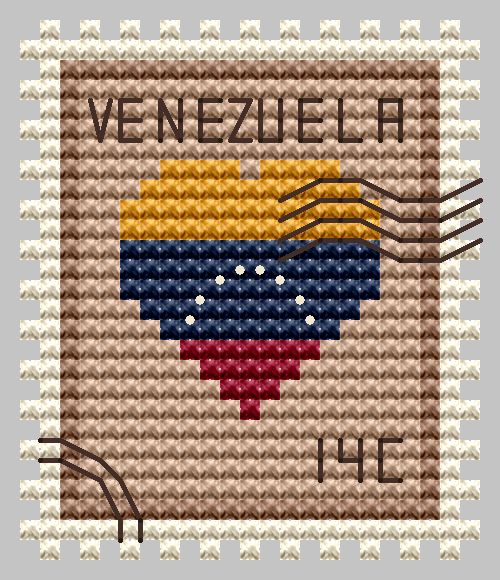 Venezuela Postage Stamp - Cross Stitch Pattern