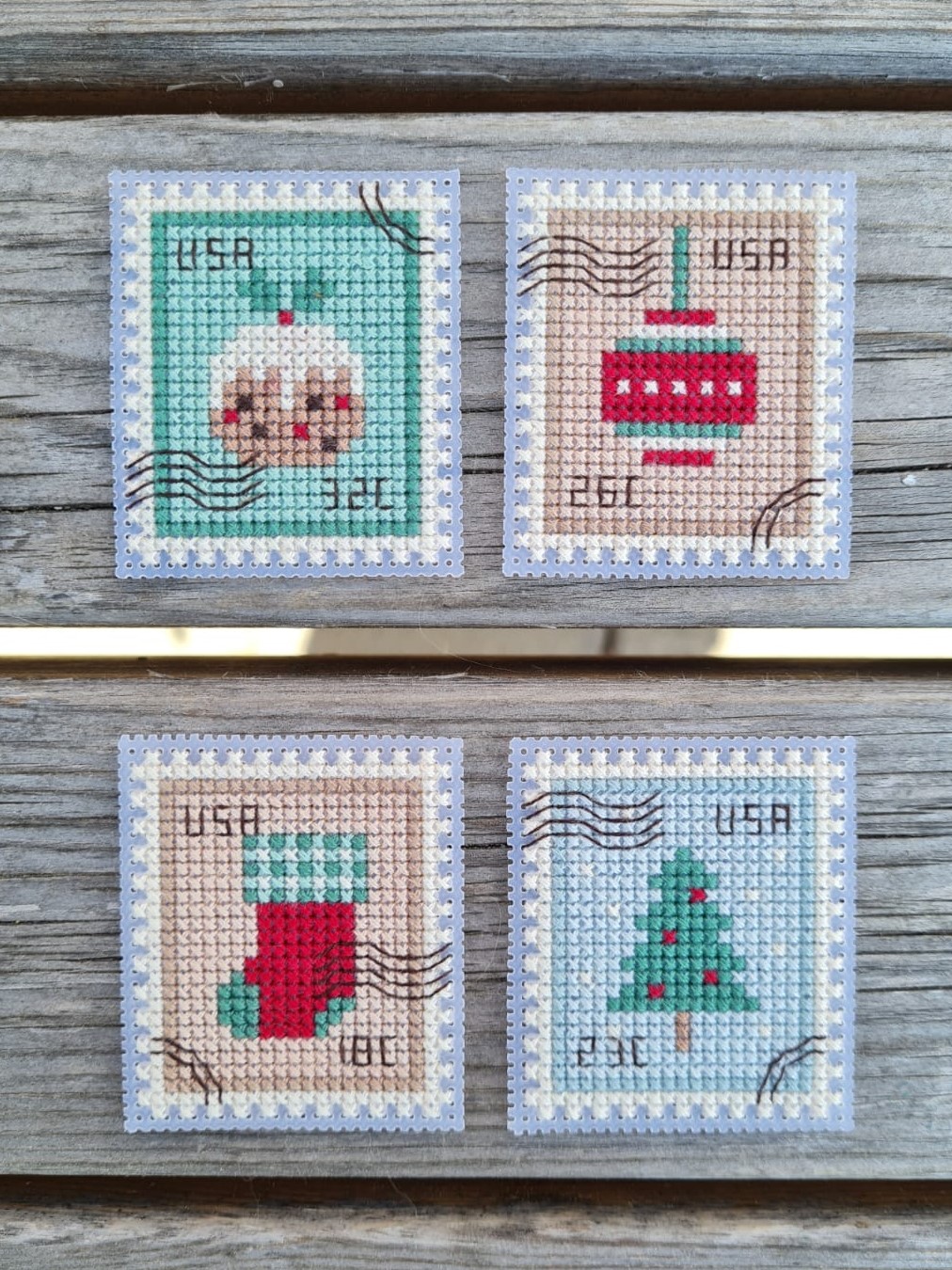 Christmas Postage Stamp - Cross Stitch Pattern