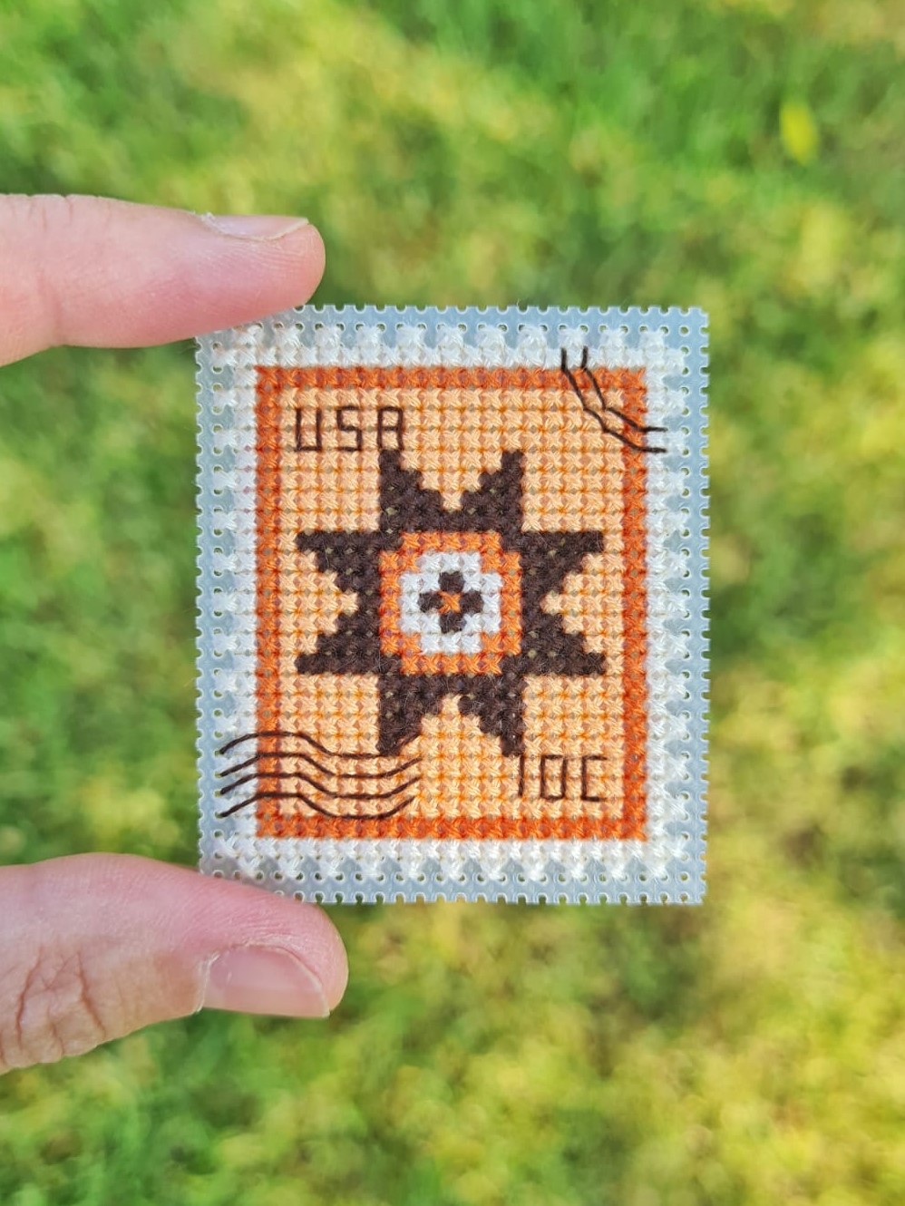 Halloween Star Postage Stamp - Cross Stitch Pattern