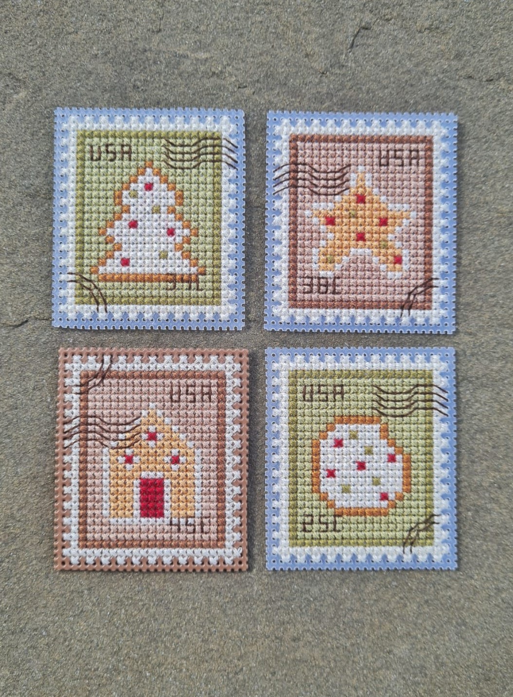 Gingerbread Postage Stamps - Cross Stitch Pattern