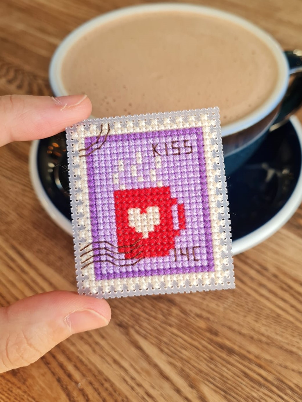 Love Mug Postage Stamp - Cross Stitch Pattern