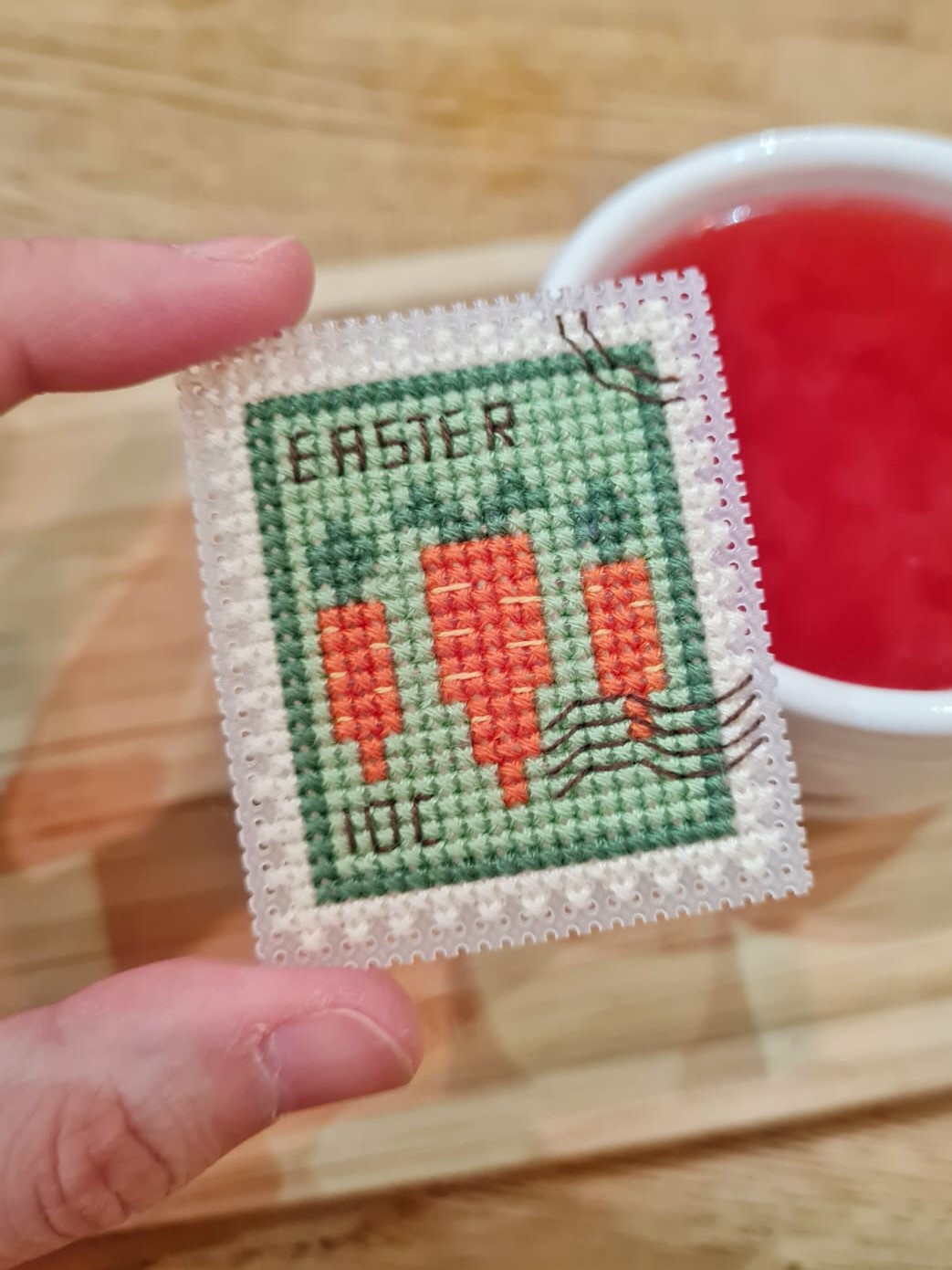 Easter Carrot Postage Stamp - Cross Stitch Pattern