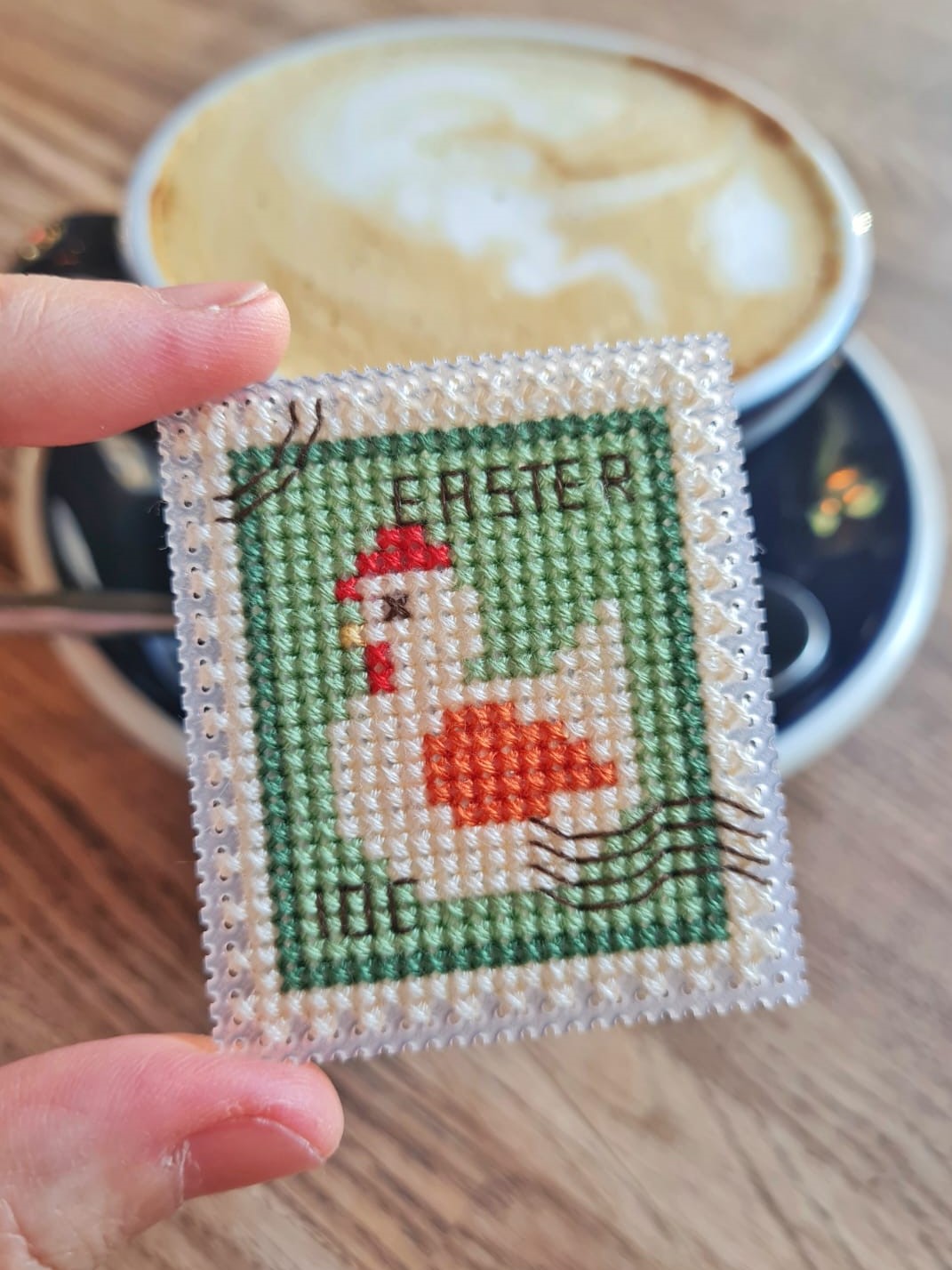 Easter Chicken Postage Stamp - Cross Stitch Pattern