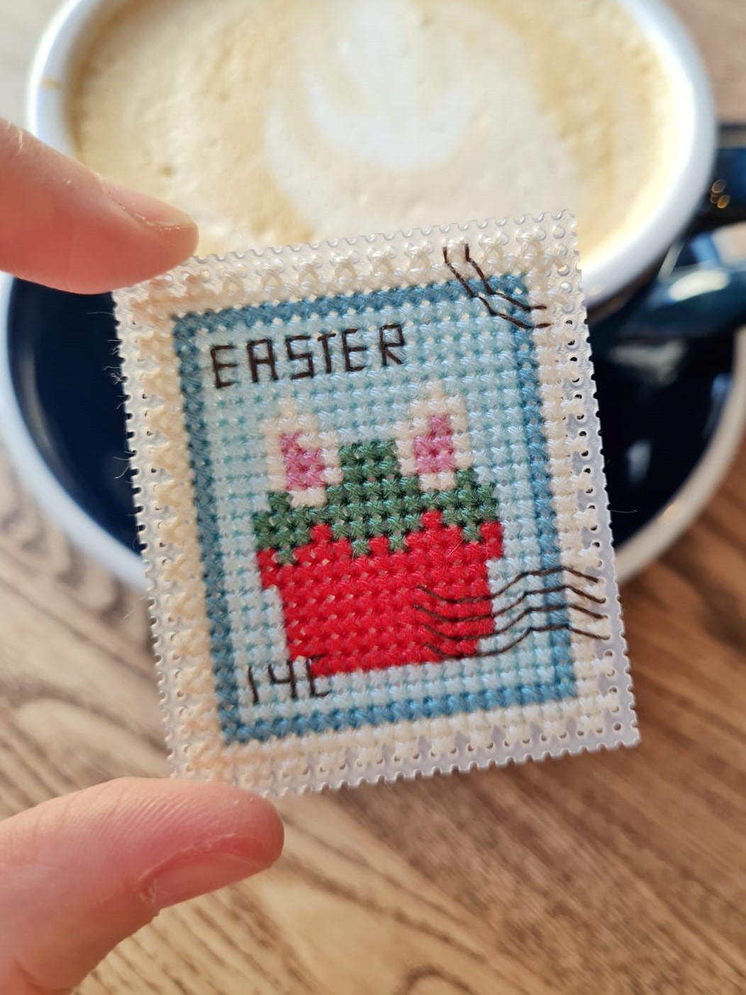 Easter Cupcake Postage Stamp - Cross Stitch Pattern