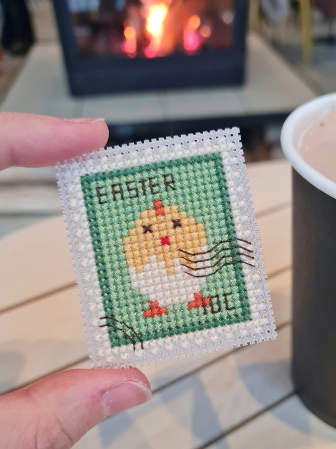 Easter Newborn Chick Postage Stamp - Cross Stitch Pattern