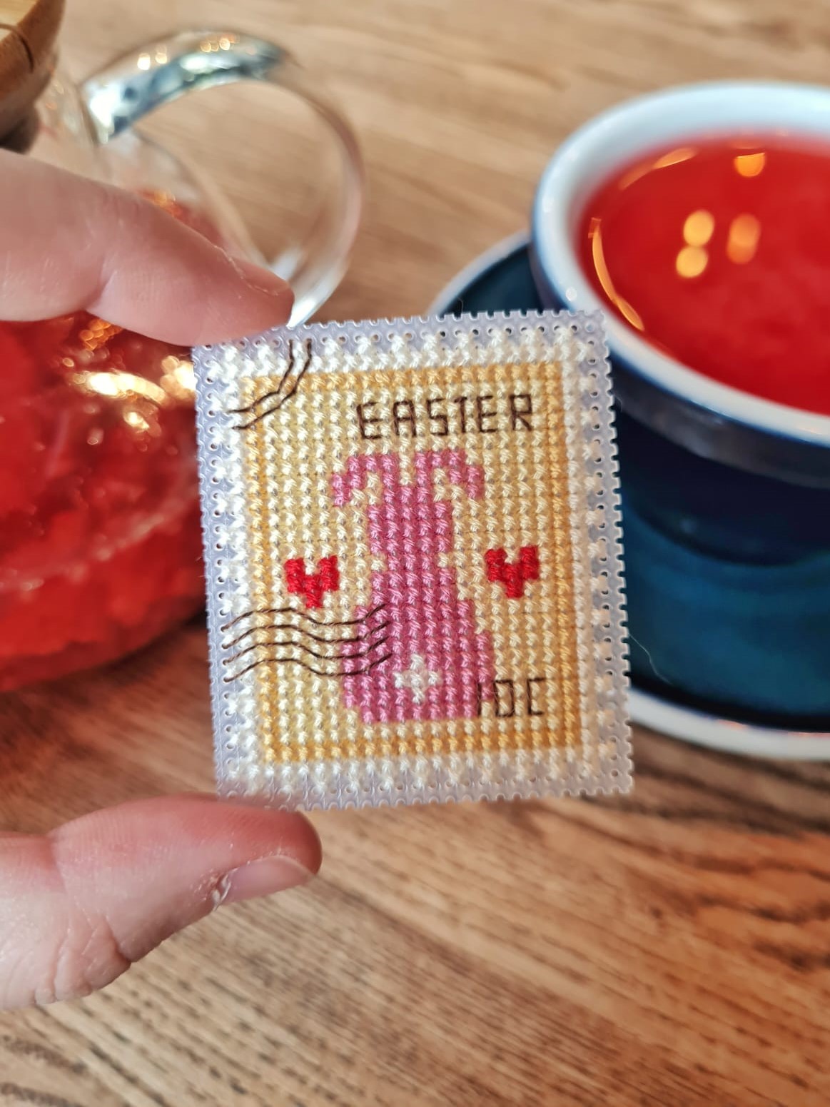 Easter Rabbit Postage Stamp - Cross Stitch Pattern
