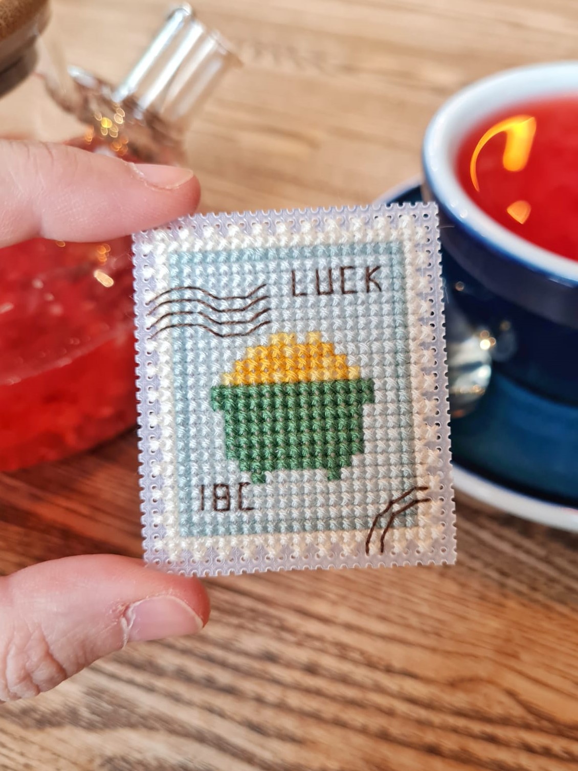 Pot 'O Gold Postage Stamp - Cross Stitch Pattern