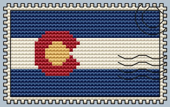 Colorado Postage Stamp - Cross Stitch Pattern