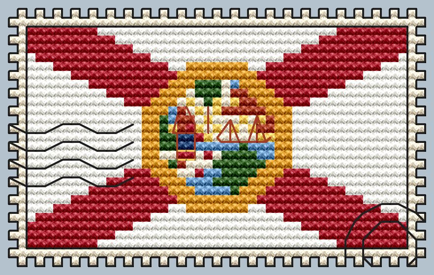 Florida Postage Stamp - Cross Stitch Pattern