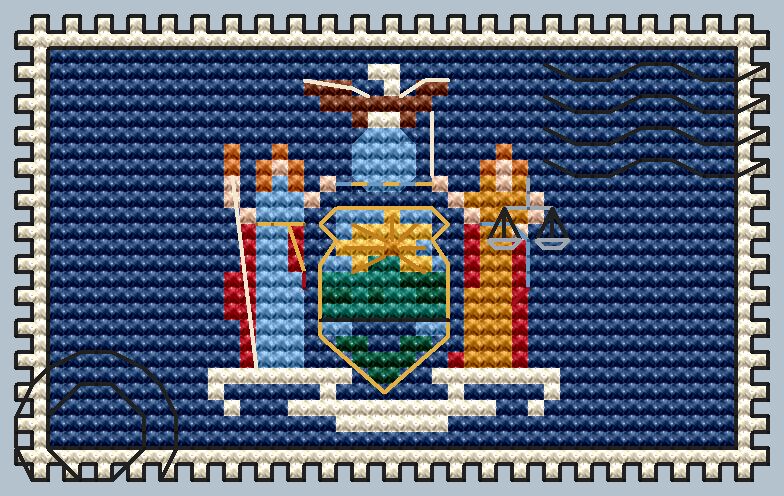 New York Postage Stamp - Cross Stitch Pattern