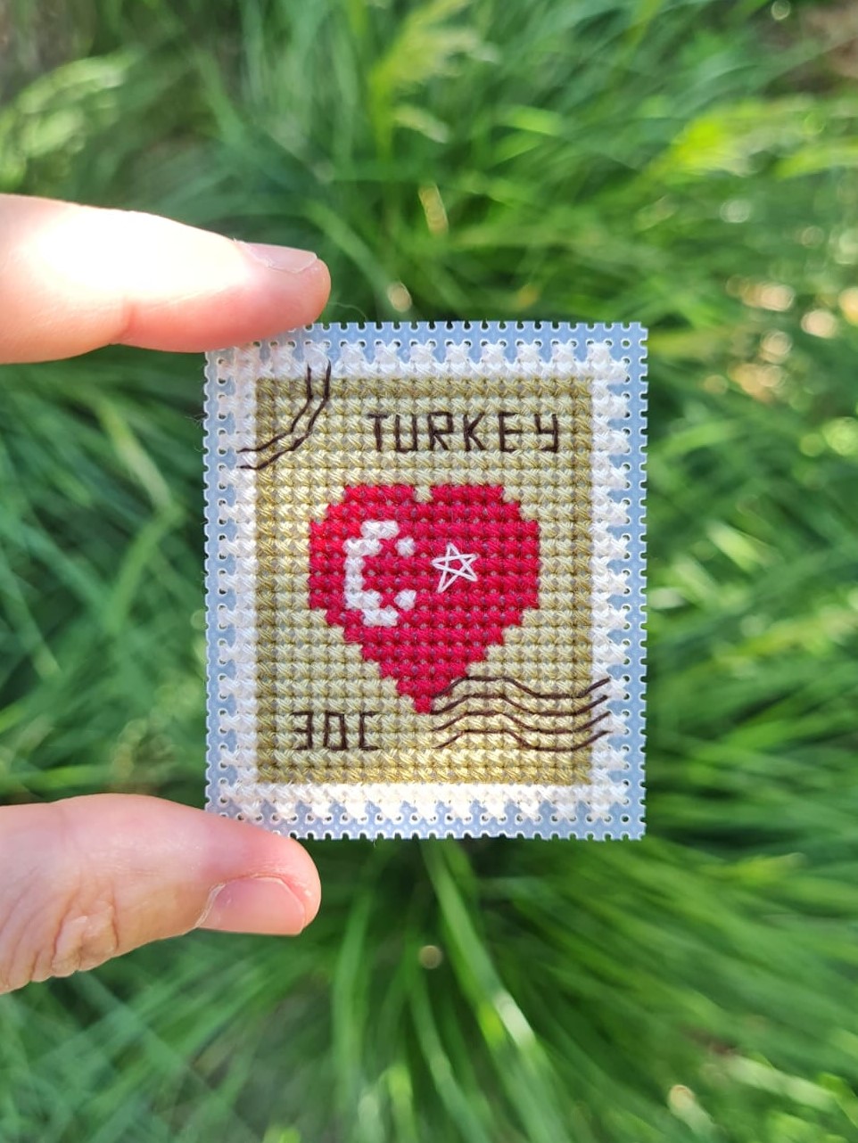 Turkey Postage Stamp - Cross Stitch Pattern