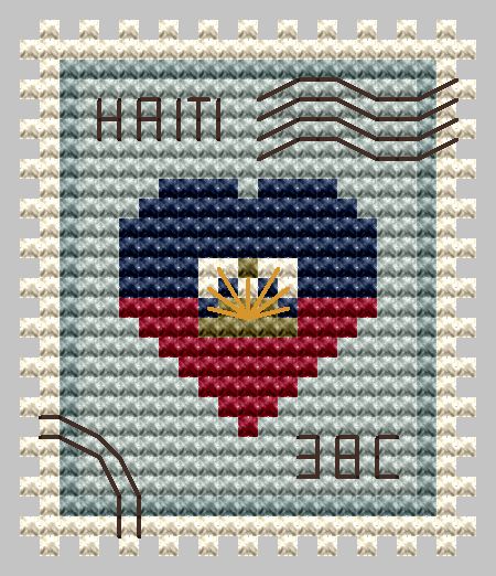 Haiti Postage Stamp - Cross Stitch Pattern