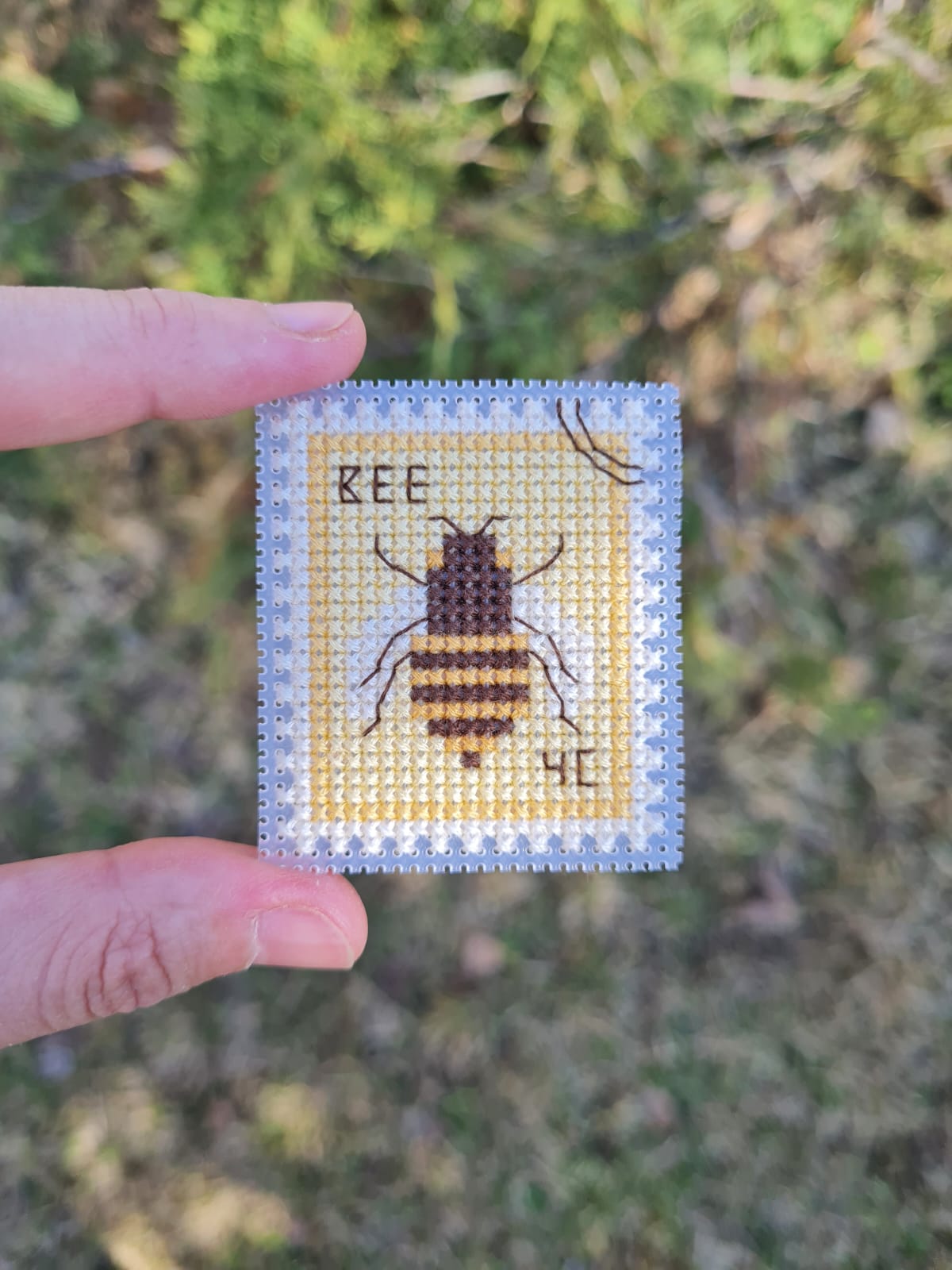 Bee Postage Stamp - Cross Stitch Pattern