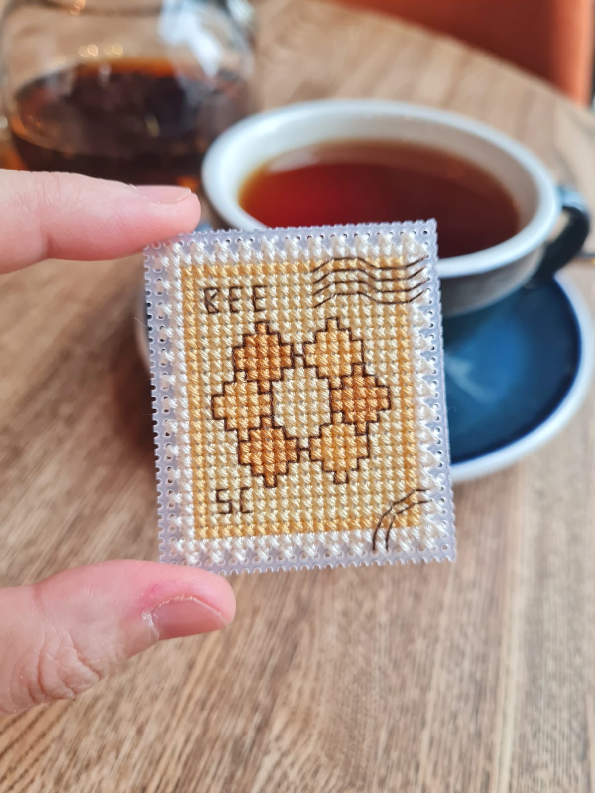 Honeycombs Postage Stamp - Cross Stitch Pattern