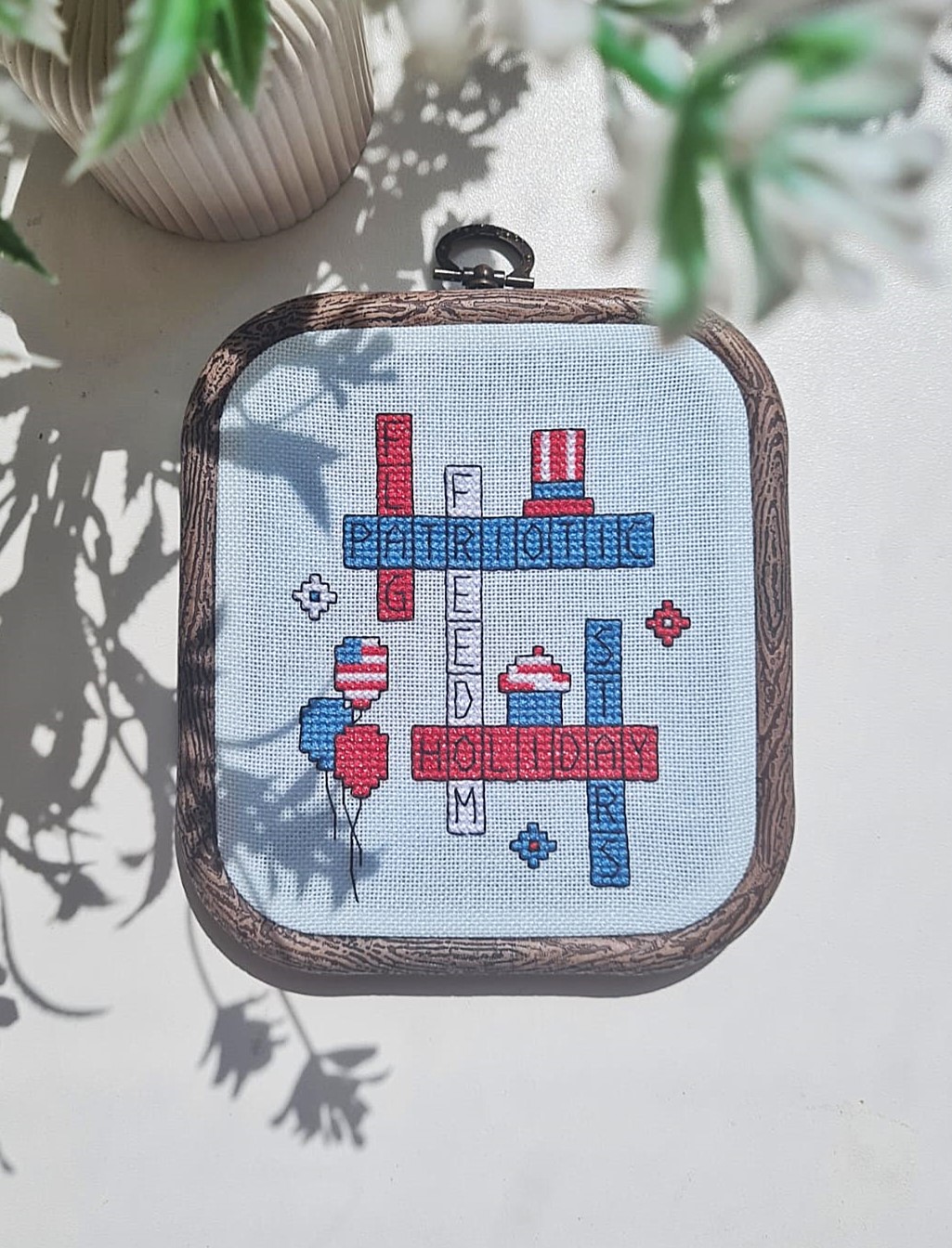 4th Of July Crossword - Cross Stitch Pattern