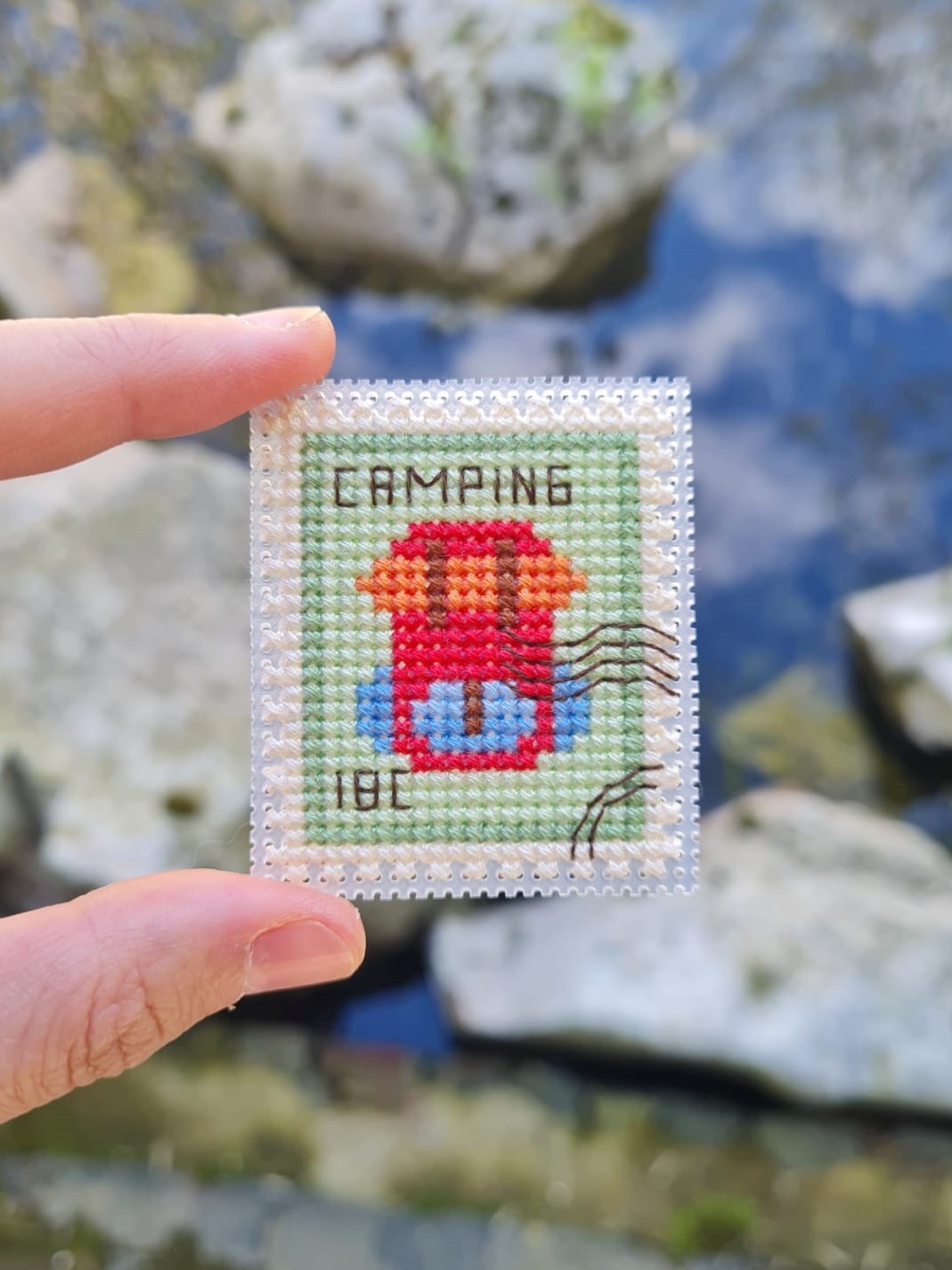 Backpack Postage Stamp - Cross Stitch Pattern