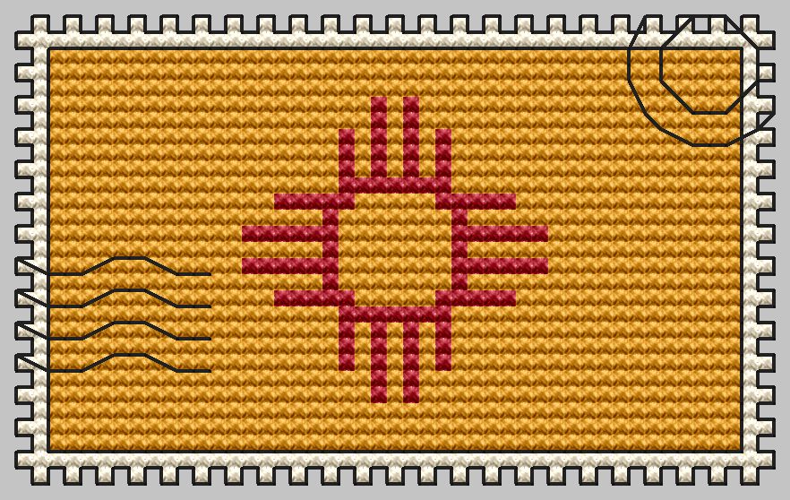 New Mexico Postage Stamp - Cross Stitch Pattern