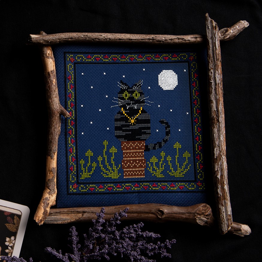 Night Cat - Cross Stitch Pattern