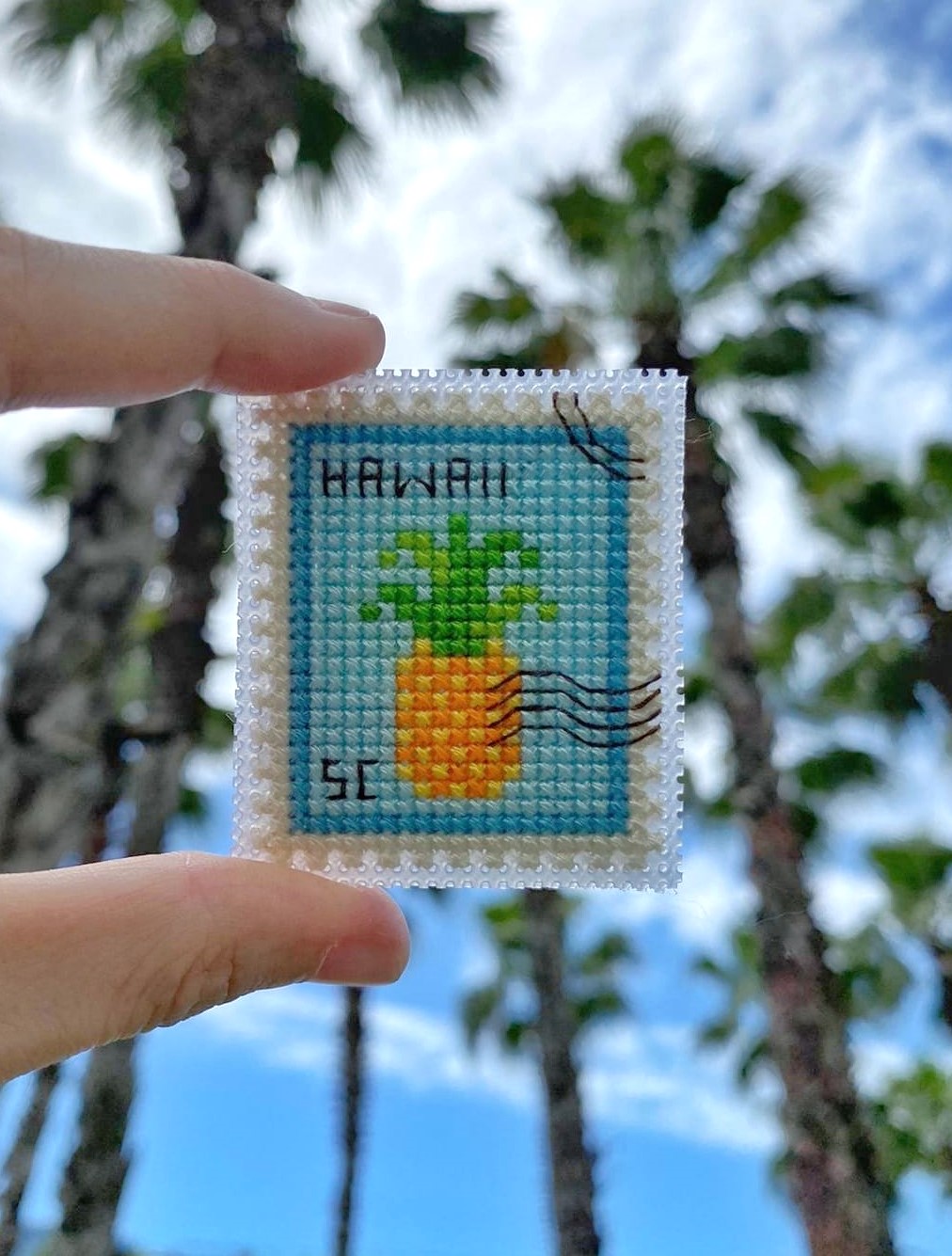 Pineapple Postage Stamp - Cross Stitch Pattern