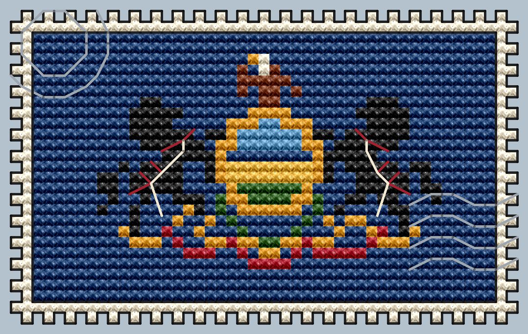 Pennsylvania Postage Stamp - Cross Stitch Pattern