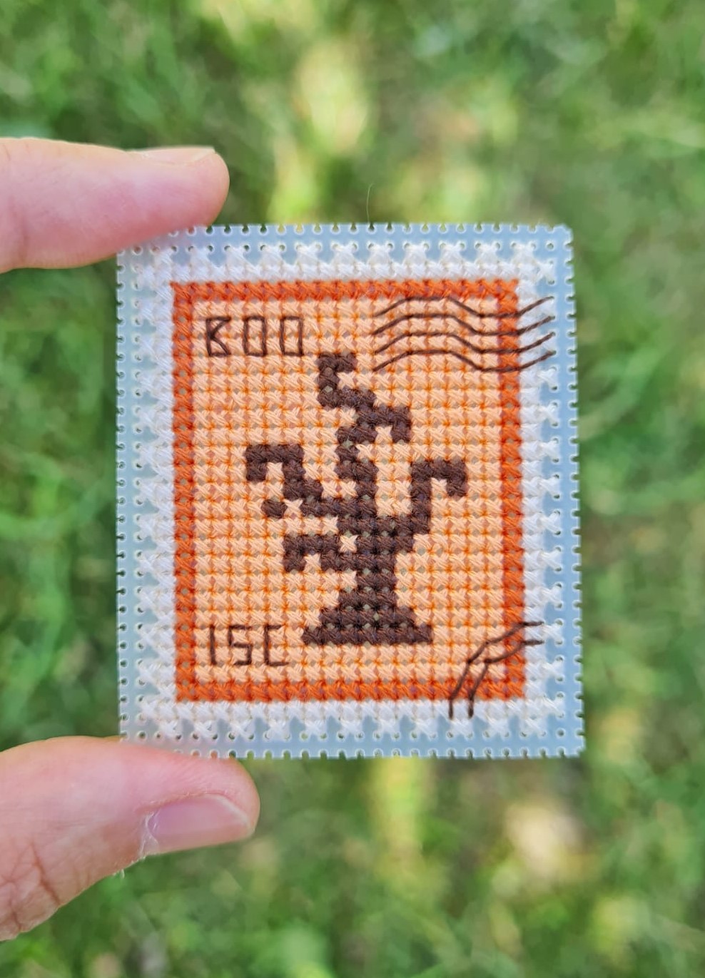 Spooky Tree Postage Stamp - Halloween Cross Stitch Pattern