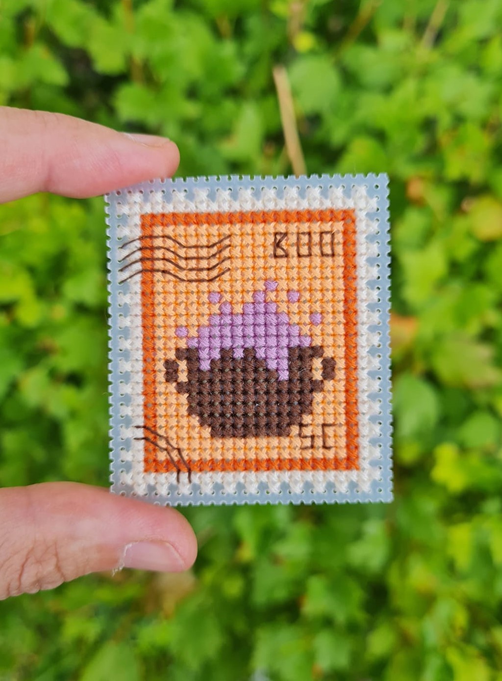 Magic Pot Postage Stamp - Halloween Cross Stitch Pattern