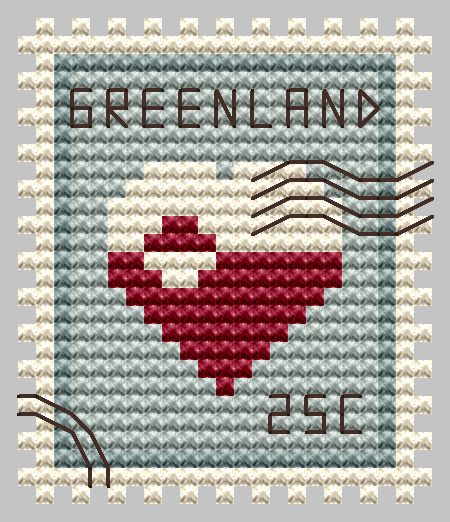 Greenland Postage Stamp - Cross Stitch Pattern